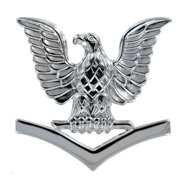 Navy Cap Device: E4 Petty Officer Third Class - silver