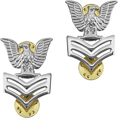 Navy Metal Coat Epaulet Device: E6 Petty Officer