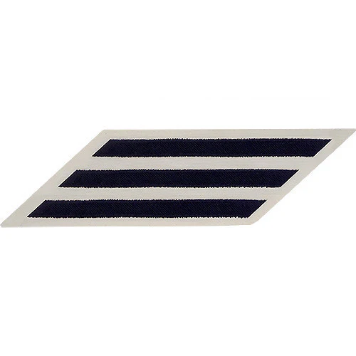 Navy CPO Hash Marks: Blue Embroidered on White CNT - set of 3