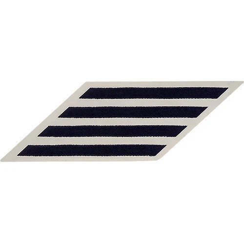 Navy CPO Hash Marks: Blue Embroidered on White CNT - set of 4