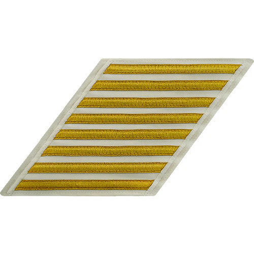 Navy CPO Hash Marks: Gold Lace on White - set of 8