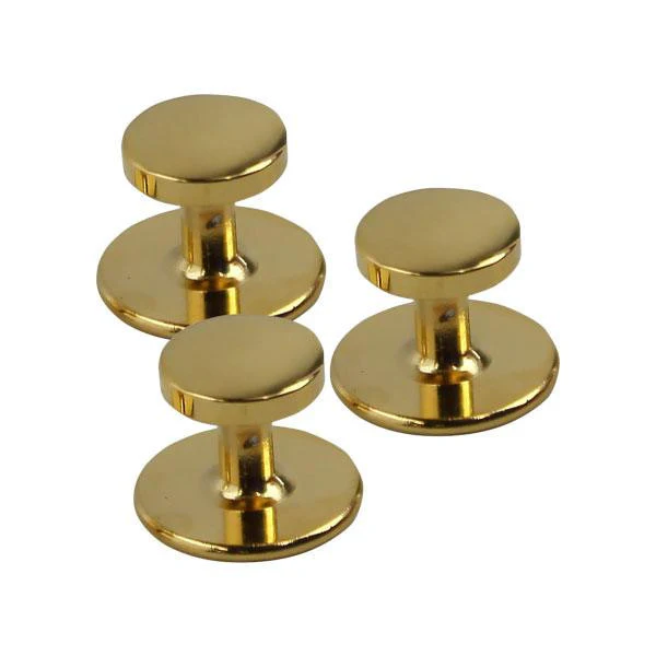 Navy Shirt Studs: Gold - set of 3