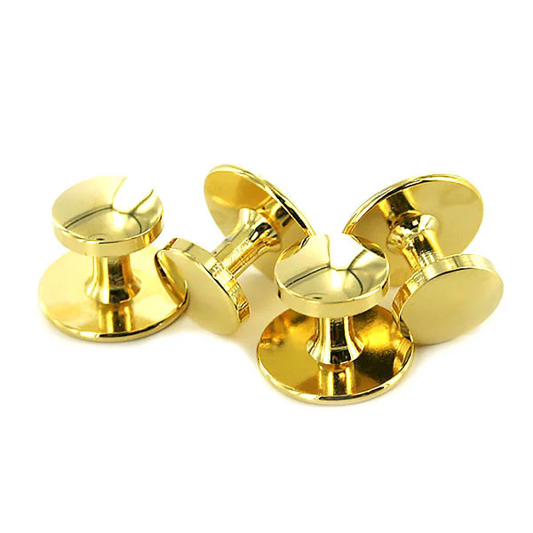 Navy Shirt Studs: Gold - set of 4
