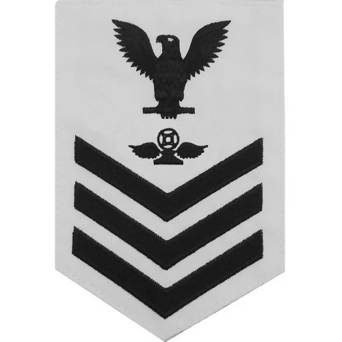 Navy E6 MALE Rating Badge: Air Traffic Control - white