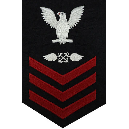 Navy E6 MALE Rating Badge: Aviation Boatswain's Mate - blue