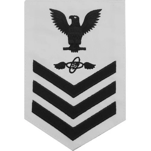 Navy E6 MALE Rating Badge: Aviation Electronics Technician - white