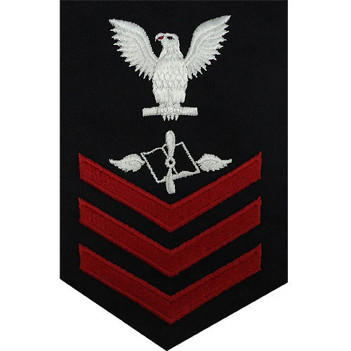 Navy E6 MALE Rating Badge: Aviation Maintenance - blue
