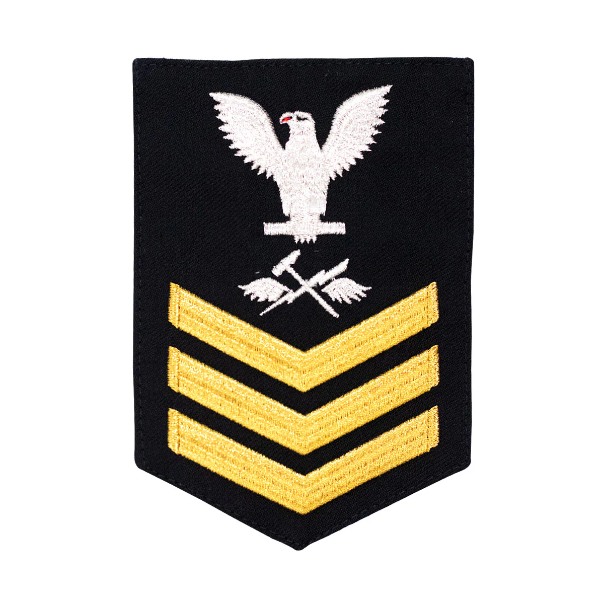 Navy E6 MALE Rating Badge: Aviation Support Equipment Technician - blue