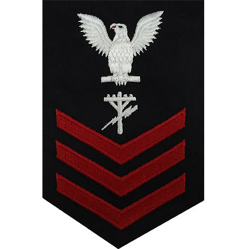 Navy E6 MALE Rating Badge: Construction Electrician - blue