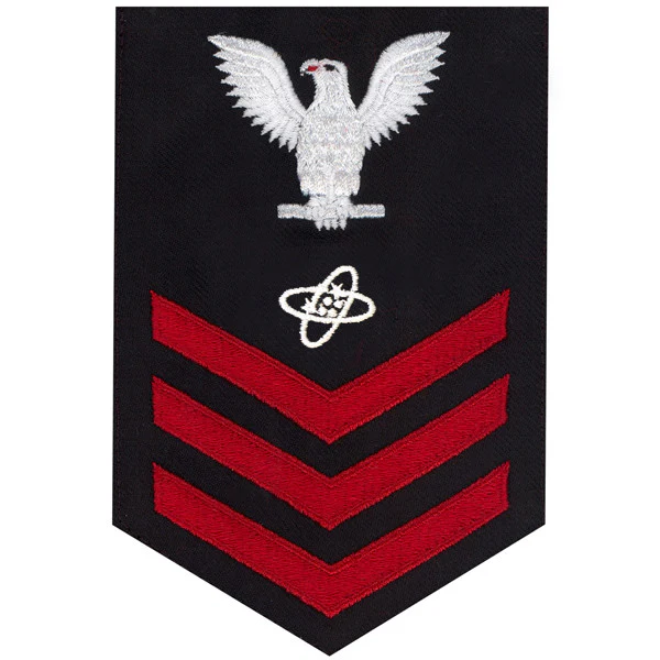 Navy E6 MALE Rating Badge: Electronics Technician - blue