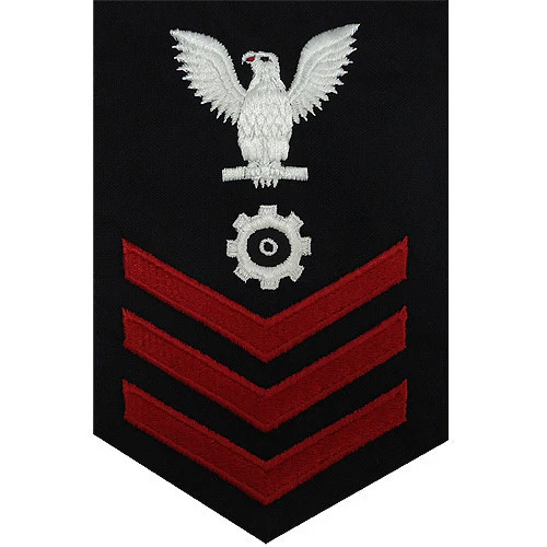 Navy E6 MALE Rating Badge: Engineman - blue