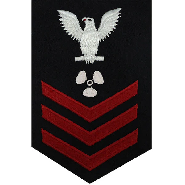 Navy E6 MALE Rating Badge: Machinist's Mate - blue