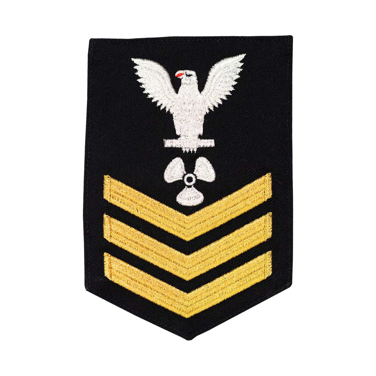 Navy E6 MALE Rating Badge: Machinist's Mate - blue