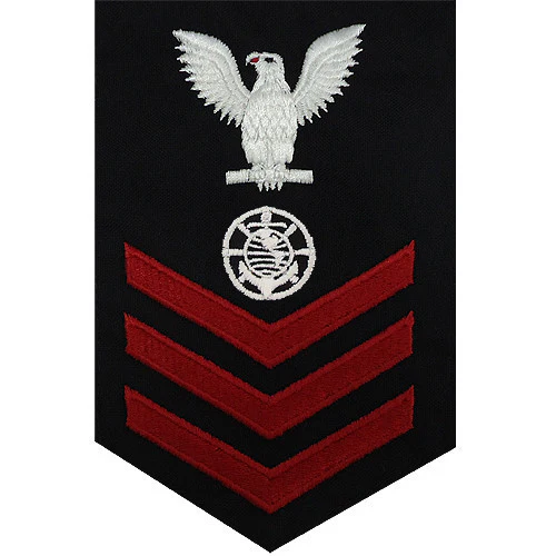 Navy E6 MALE Rating Badge: Religious Programs Specialist - blue