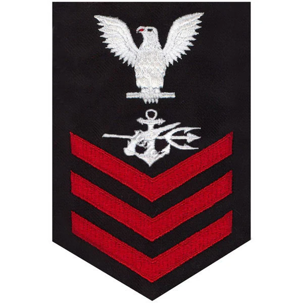Navy E6 MALE Rating Badge: Special Warfare Operator - blue