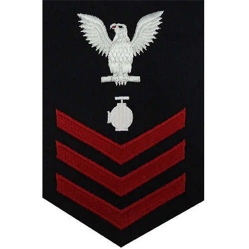 Navy E6 MALE Rating Badge: Utilitiesman - blue