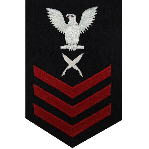 Navy E6 MALE Rating Badge: Yeoman - blue