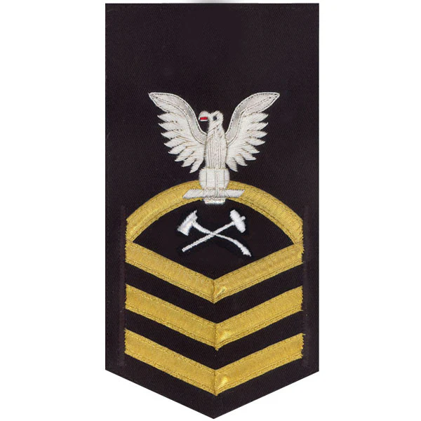 Navy E7 MALE Rating Badge: Damage Controlman - vanchief on blue