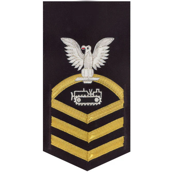 Navy E7 MALE Rating Badge: Equipment Operator - vanchief on blue