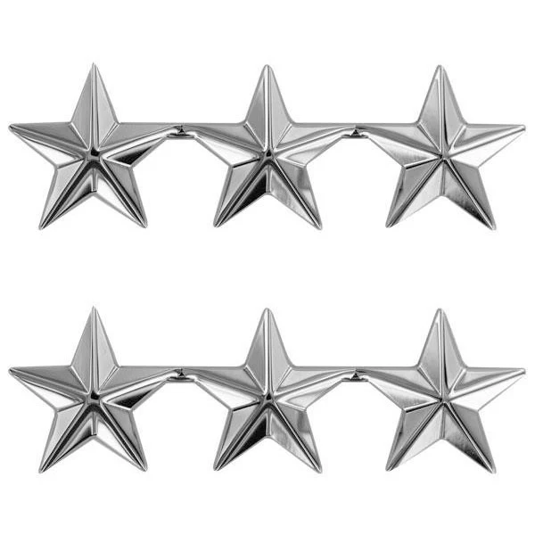 Stars: Lieutenant General Nickel plated 1"