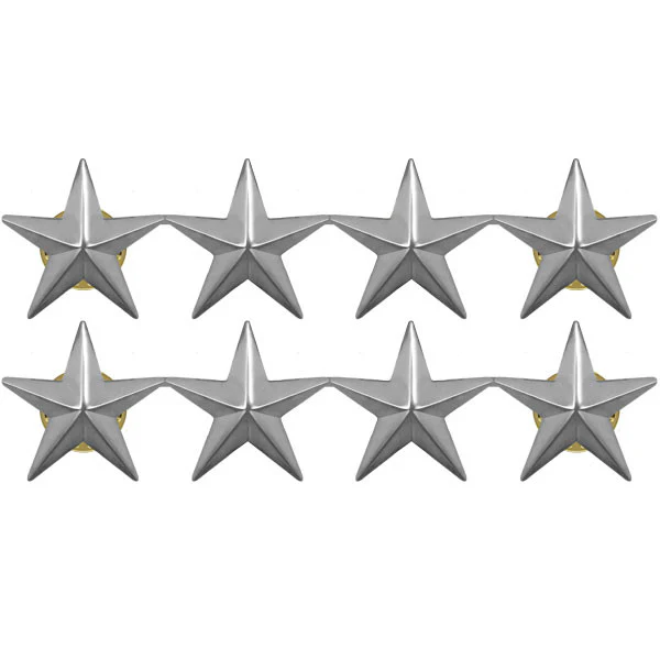 Officer Stars: nickel plated 1"