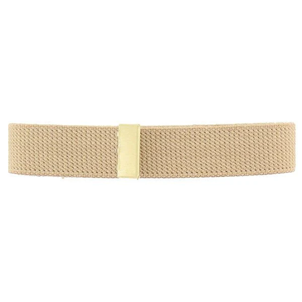 ROTC Belt: Khaki Cotton Belt with Brass Tip - male