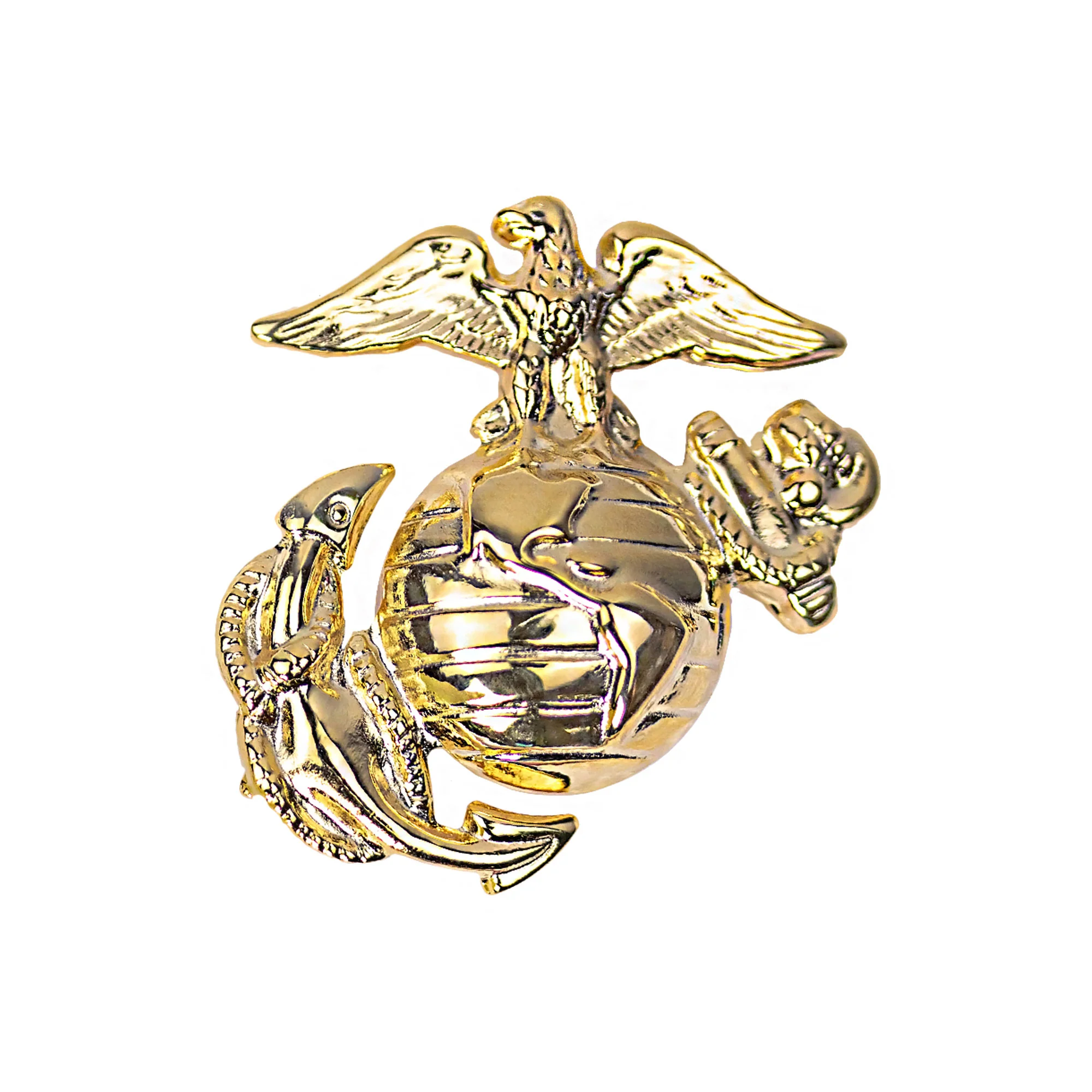 Marine Corps ROTC Garrison Cap Device: Enlisted 24K Left Side Only - clutch back