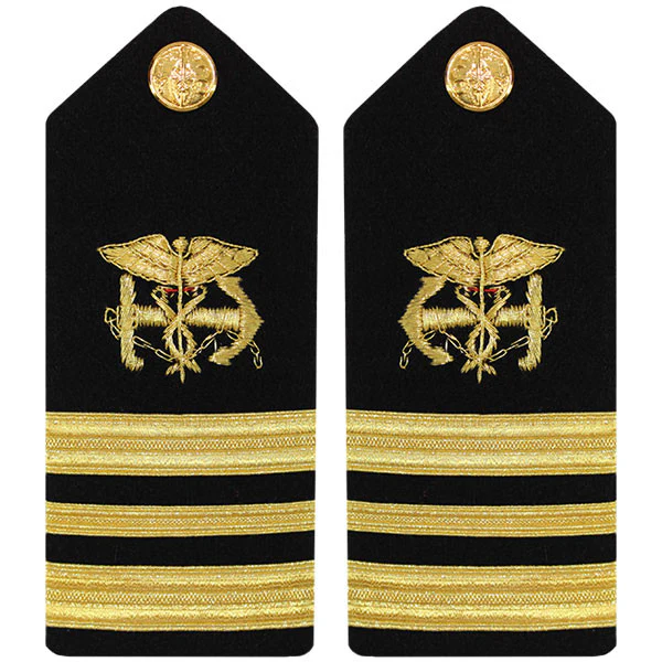 Public Health Service PHS MALE Hard Shoulder Board: Lieutenant Commander