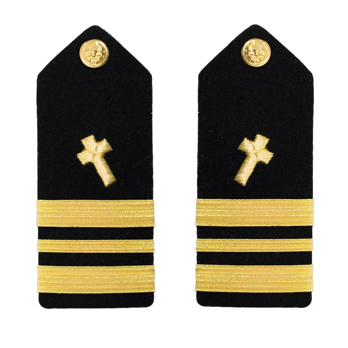 Navy Shoulder Board: Lieutenant Commander Christian Chaplain - male