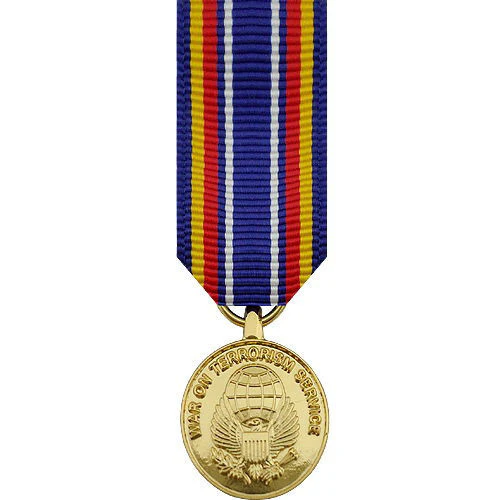 Miniature Medal- 24k Gold Plated: Global War On Terrorism Service