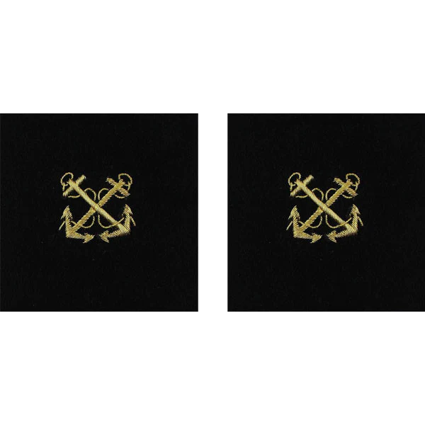 Navy Sleeve Device: Boatswain - synthetic gold embroidered on black