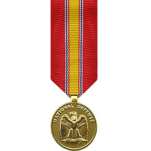 Miniature Medal- 24k Gold Plated: National Defense Service