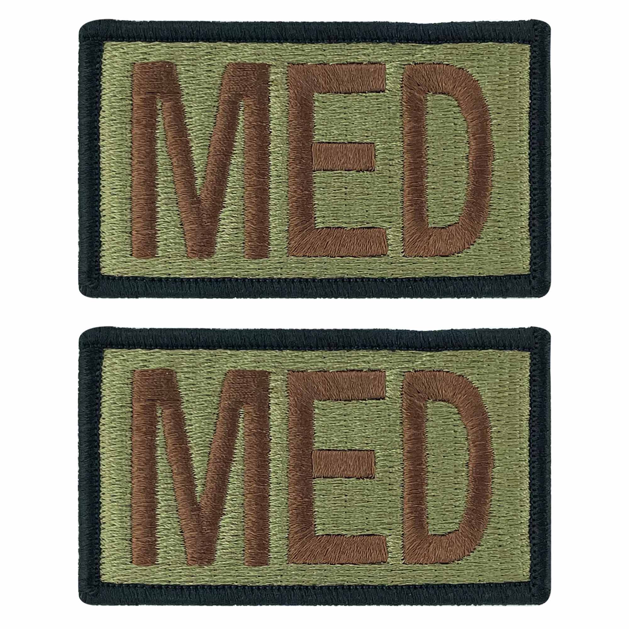 Air Force Patch: MED Letters - OCP with hook Black Border