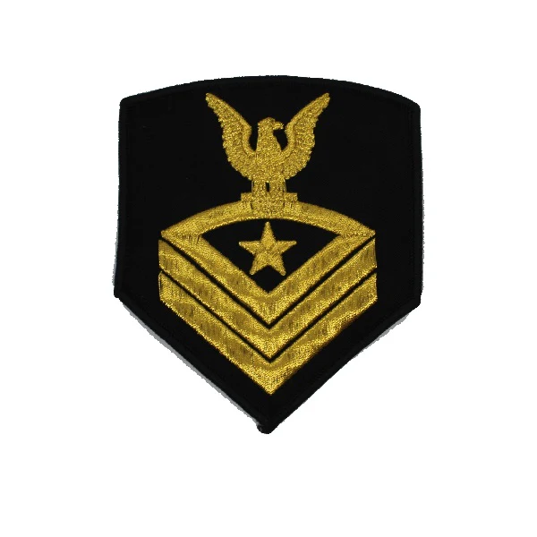 USNSCC - CPO (Black) Sea Cadet Rating Badge Male (Gold on Black)