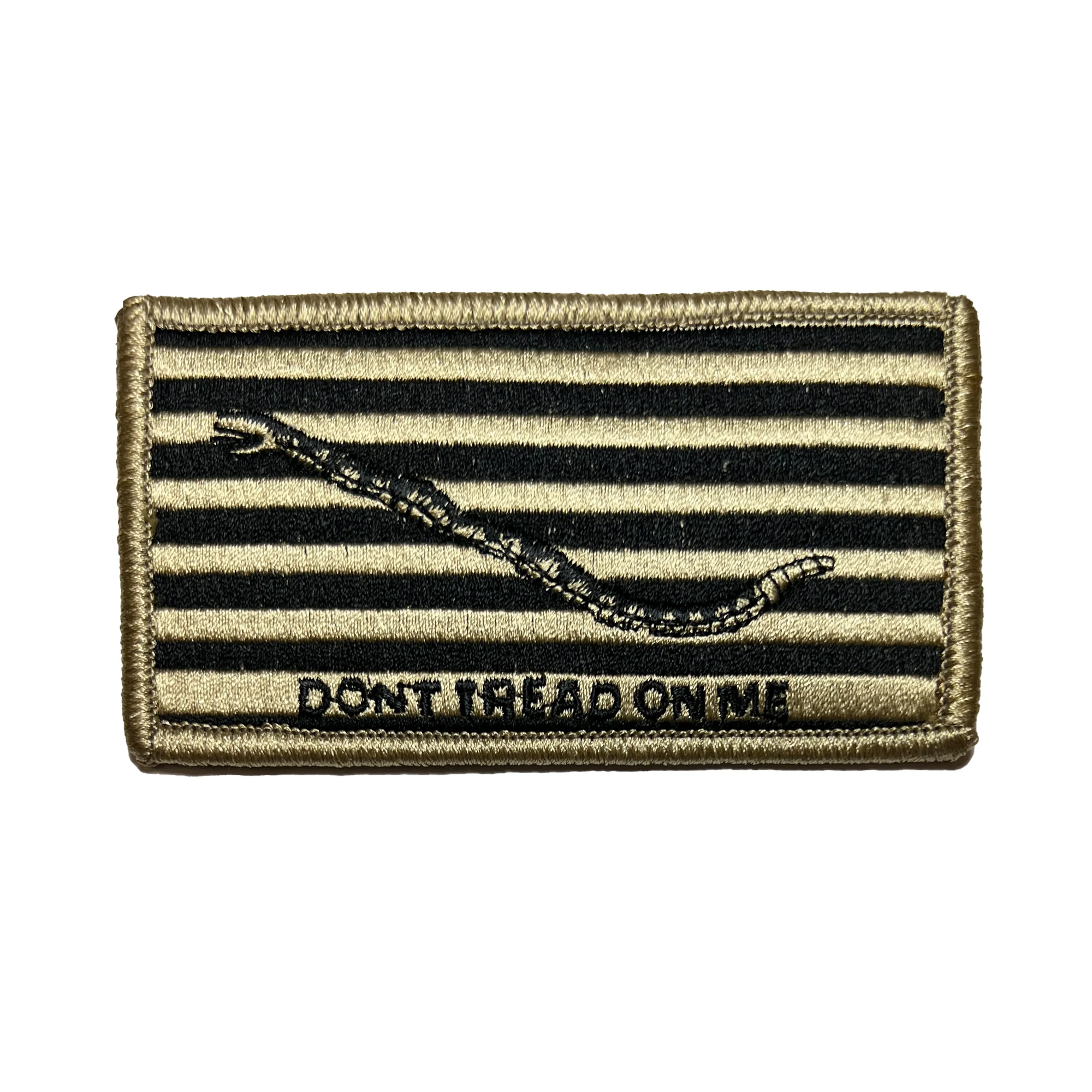 Flag Patch Khaki: Don't Tread On Me Flag - Embroidered 2 Piece Organizational Clothing (2POC)