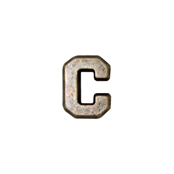 NO PRONG Ribbon Attachments: 1/4" Letter C  - bronze