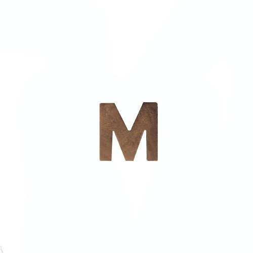 NO PRONG miniature Medal Attachment: Letter M - bronze