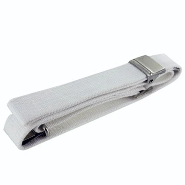 Rifle Sling: white web with nickel hardware