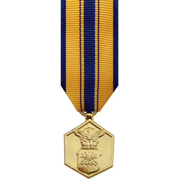 Miniature Medal-24k Gold Plated: Air Force Commendation