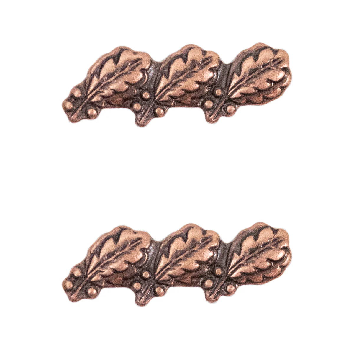 Ribbon Attachments: Three Oak Leaf Clusters Mounted on a Bar - bronze