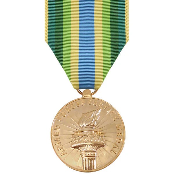 Full Size Medal: Armed Forces Service Medal - 24k Gold Plated