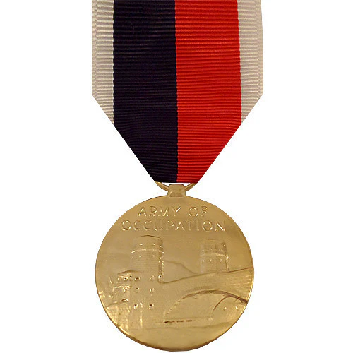 Full Size Medal: Army and Air Force WWII Occupation - 24k Gold Plated