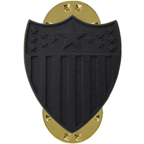 Army Officer Collar Device: Adjutant General - black metal