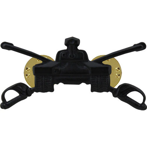 Army Officer Collar Device: Armor - black metal