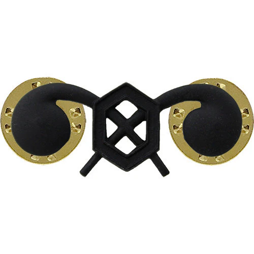 Army Officer Collar Device: Chemical - black metal