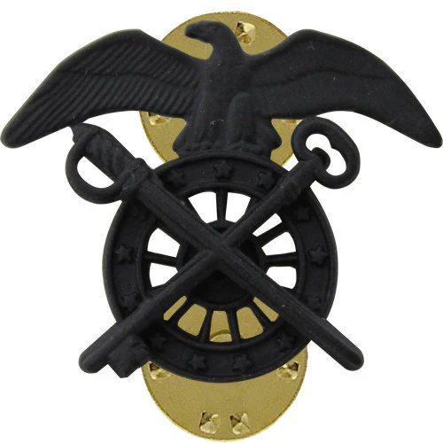 Army Officer Collar Device: Quartermaster - black metal