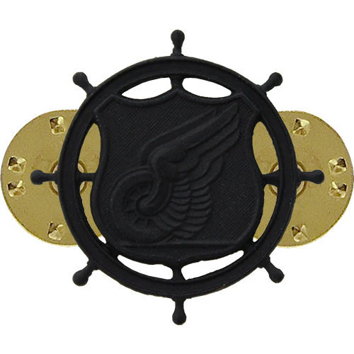 Army Officer Collar Device: Transportation - black metal