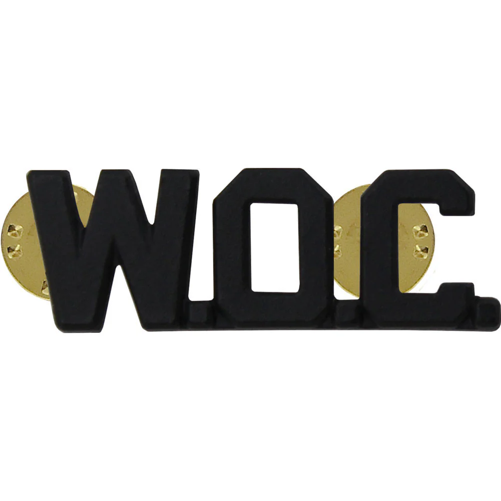 Army Officer Collar Device: Warrant Officer Candidate: WOC - black metal