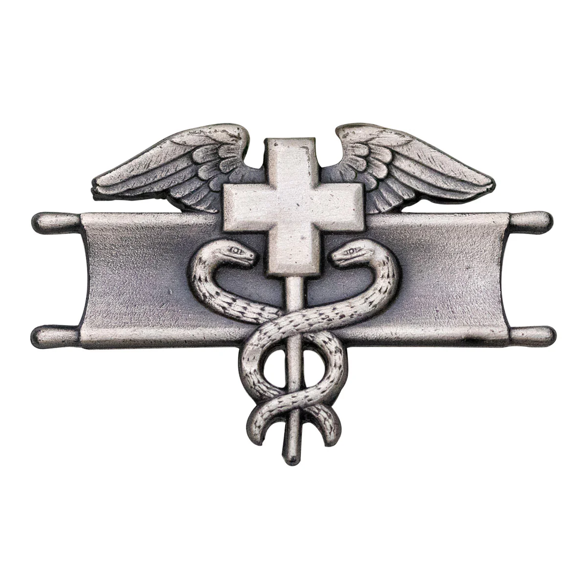 Army Badge: Expert Field Medical - silver oxidized