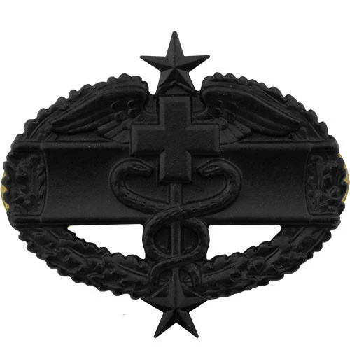 Army Badge: Combat Medical Third Award - black metal